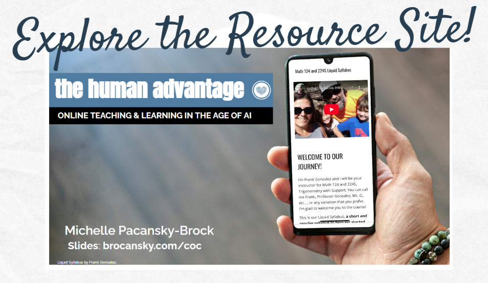 探索资源网站米歇尔Pacansky-Brock的演讲:人类的优势——网络教学和学习在人工智能的时代
